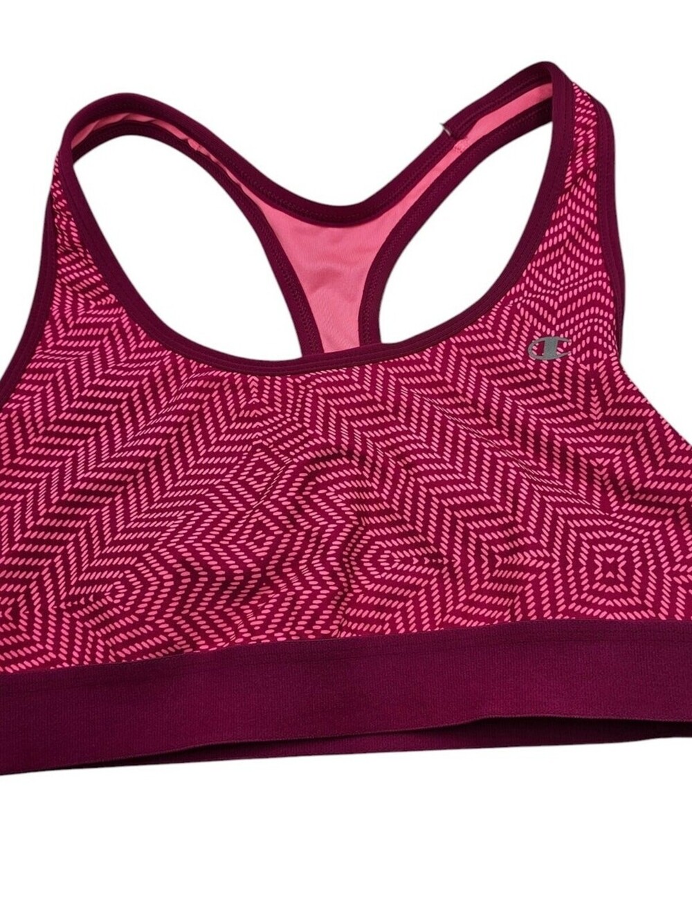 Champion Womens Sz M Medium Support Sports Bra Racerback Pink